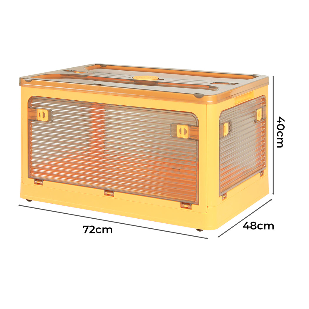 124L Storage Box Stackable Clothes Container L Orange Large-1954802599962218498