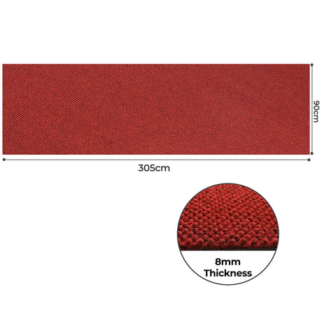Marlow Extra Large Floor Rug Outdoor 90cm x 305cm Red-1954802462741368834