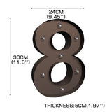 LED Metal Number Lights Free Standing - Front View