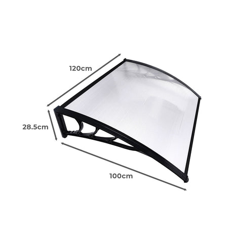 Mountview Window Door Awning Outdoor 1M X 1.2M Transparent 1x1.2M-2018816837600546818