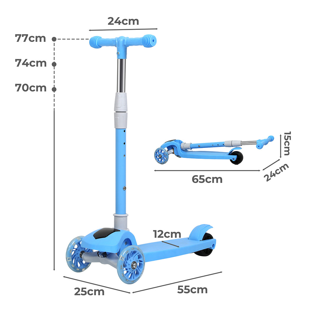 Bopeep Foldable Kids Scooter LED Music Blue-2006732821489651714