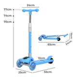Bopeep Foldable Kids Scooter LED Music Blue - Front View