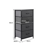 Levede Storage Cabinet Tower Chest Dark Grey - Front View