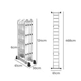 Traderight Multi Purpose Ladder Aluminium - Front View