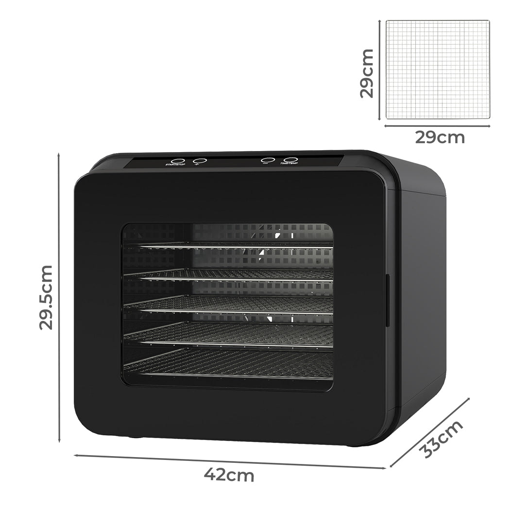 Spector 6 Trays Food Dehydrator Fruit Dehydrators Black-2006733421786828802
