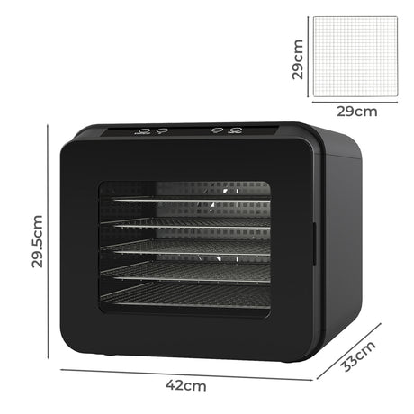 Spector 6 Trays Food Dehydrator Fruit Dehydrators Black-2006733421786828802