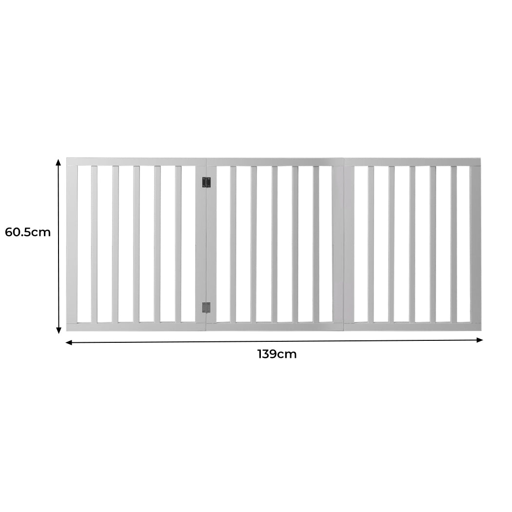 Wooden Pet Gate Dog Fence Retractable White 2000x 3MM-1954802528499666946