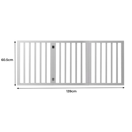 Wooden Pet Gate Dog Fence Retractable White 2000x 3MM-1954802528499666946