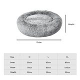 PaWz Pet Bed Memory Foam Dog Donut Charcoal Medium - Front View