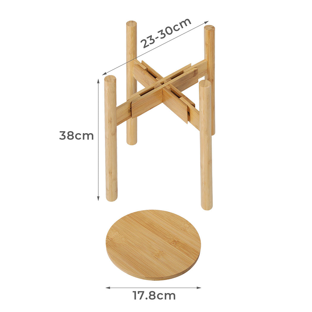 Levede Bamboo Adjustable Plant Stand Indoor Outdoor-2006732768645615618