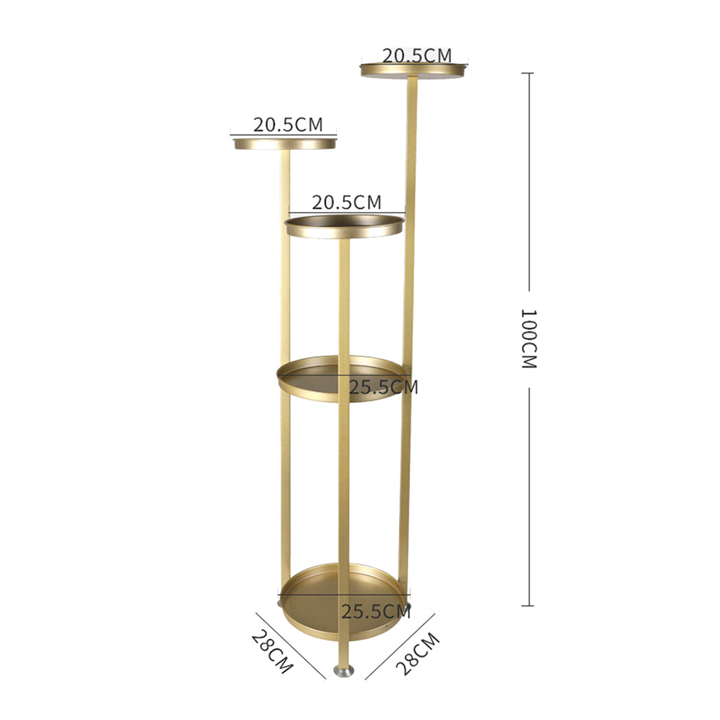Levede Plant Stand Outdoor Indoor Flower Gold Medium-1954802663535284226