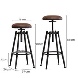 Levede 2x Industrial Bar Stools Kitchen - Front View
