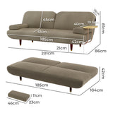 LEVEDE CONVERTIBLE SOFABED WITH USB CHARGE AND SIDE TABLE - Front View
