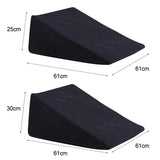 Cool Gel Memory Foam Bed Wedge Pillow Black 25+30 - Front View