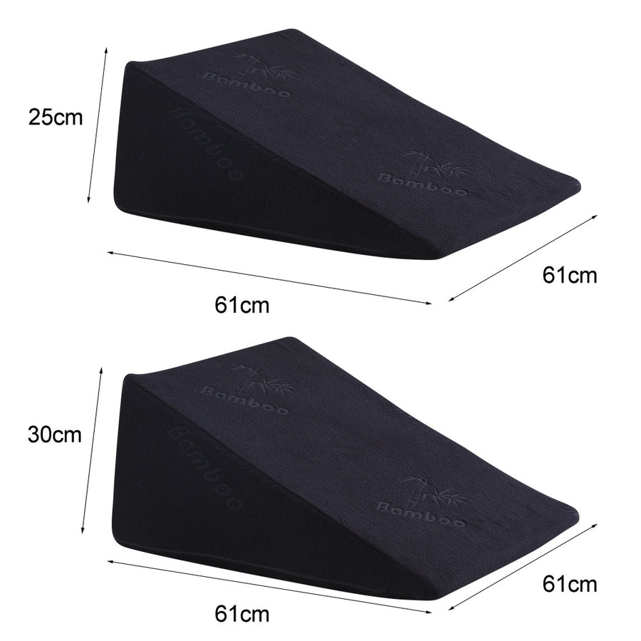 Cool Gel Memory Foam Bed Wedge Pillow Black 25+30-2006733150167896066