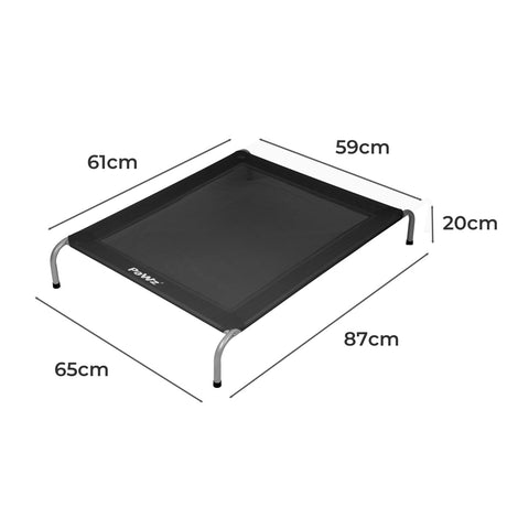 PaWz Elevated Trampoline Pet Bed Dog M Black Medium-2006733004067704834