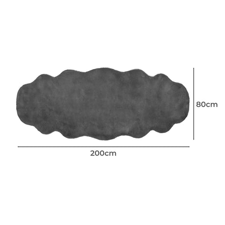 Marlow Floor Rug Area Rugs Cloud Fluffy 80X200cm Grey-2018816809754562562