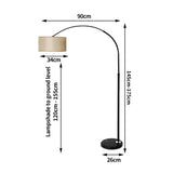 EMITTO Modern LED Floor Lamp Reading Grey - Front View
