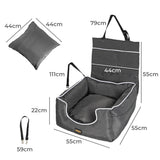 PaWz Dog Car Booster Seat Belt Pet Backrest Grey-2018816730658377730
