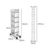Traderight Multi Purpose Ladder Aluminium - Front View