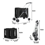 PaWz Pet Stroller Dog Cat Cage Carrier Black-2006733132585373698