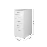 Levede 5 Drawer Office Cabinet Drawers White - Front View