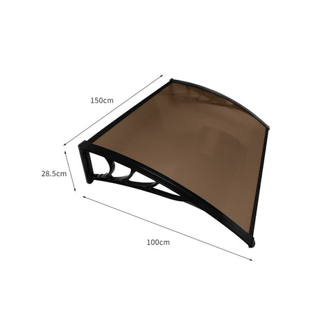 Mountview Window Door Awning Outdoor 1M X 1.5M Brown 1x1.5M-1954802872315154434