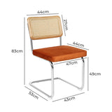 Levede 2xRattan Chair Dining Chairs Orange - Front View