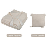 DreamZ Knitting Throw Blanket Cushion Beige-2006733231445118978