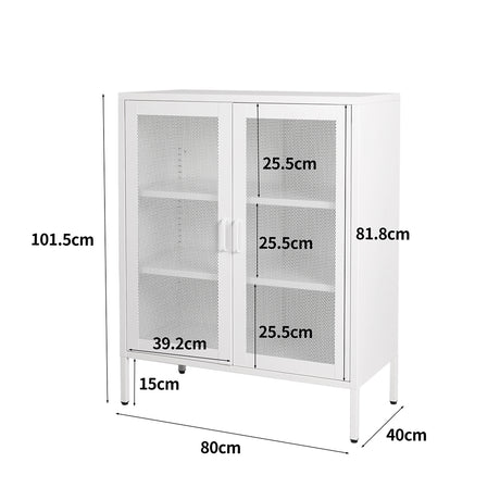 Levede Storage Cabinet Steel Kitchen White-2006733266870210562