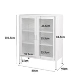 Levede Storage Cabinet Steel Kitchen White - Front View