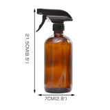 6x 500ml Amber Glass Spray Bottles Trigger - Front View