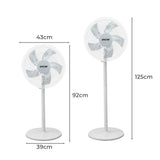 Spector Pedestal Floor Fan Portable White - Front View