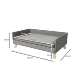 PaWz Pet Sofa Bed Dog Warm Soft Lounge Grey - Front View