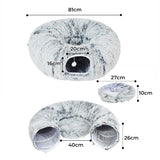 Pawz Cat Tunnel Foldable Fluffy Plush Play Tube Grey - Front View