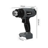 Traderight 21V Heat Gun Kit 500°C Cordless 5 Nozzles - Front View