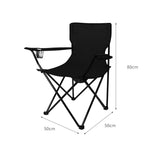 Levede Camping Chairs Folding Arm Foldable Black - Front View
