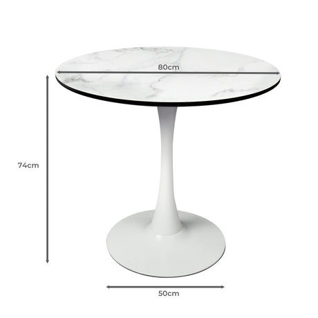 Levede Dining Table Kitchen 4 Person White-2006733275149766658