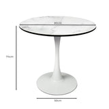 Levede Dining Table Kitchen 4 Person White - Front View