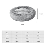 PaWz Pet Bed Memory Foam Dog Donut Charcoal Medium - Front View