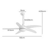 Spector Ceiling Fan 52'' DC Motor Wood White - Front View