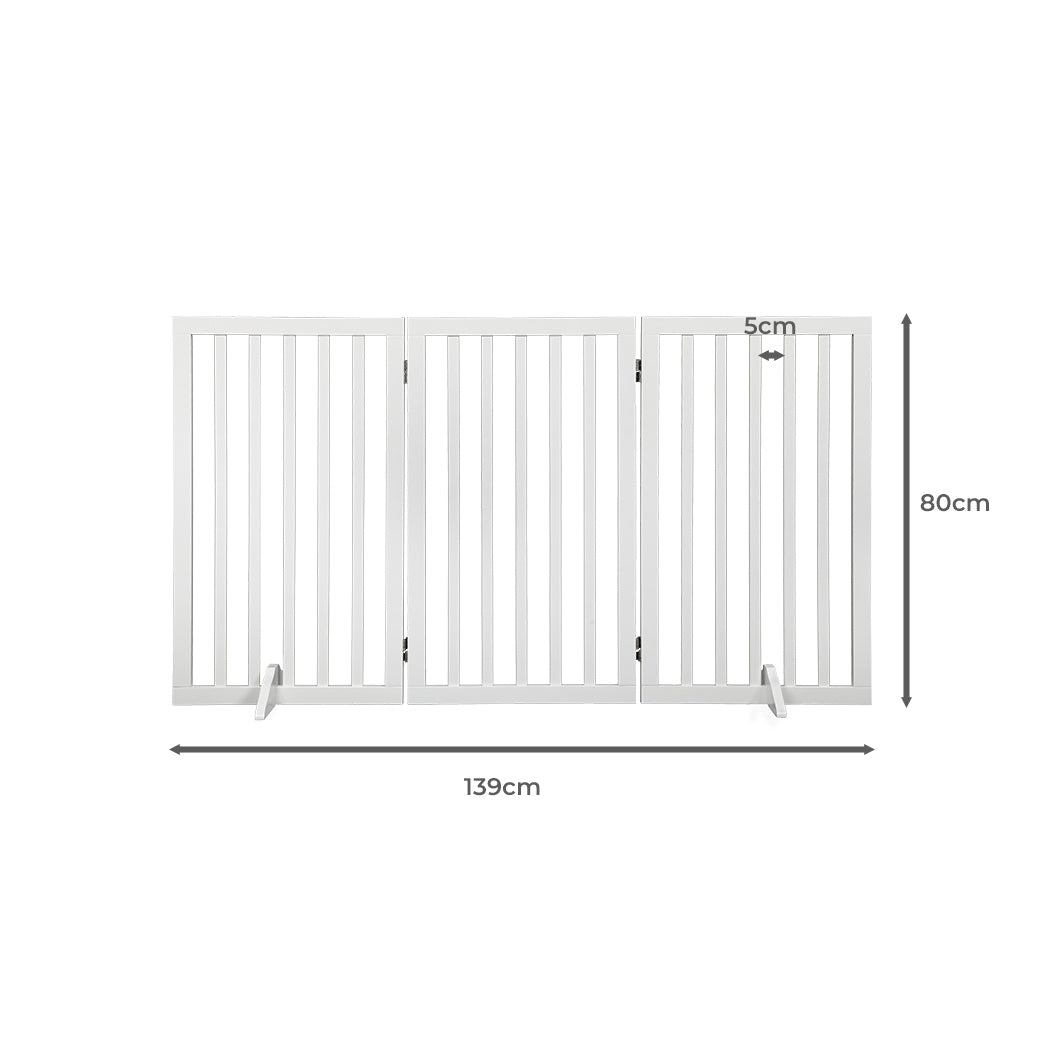 PaWz Wooden Pet Gate Dog Fence Safety White 400x 3MM-1954802528684216322
