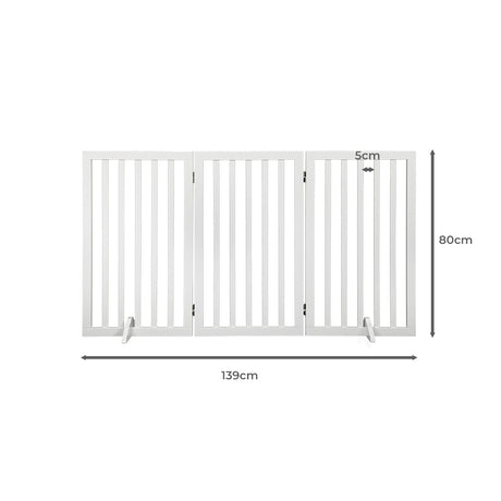 PaWz Wooden Pet Gate Dog Fence Safety White 400x 3MM-1954802528684216322