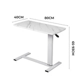 Levede Standing Desk Sofa Bed Side Table White No Slots - Front View