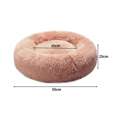 PaWz Pet Bed Cat Dog Donut Nest Calming S Pink Small-2006733198293340162