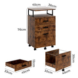 Levede Mobile File Cabinet 3 Drawers Home Office Desk - Front View
