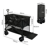 Lambu Folding Wagon Cart Double Shelves - Front View