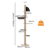 Pawz Cat Tree Tower Scratching Post Scratcher 300cm - Front View