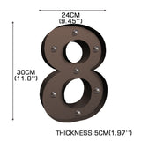 LED Metal Number Lights Free Standing - Front View
