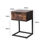 Levede Bedside Tables Side End Table - Front View
